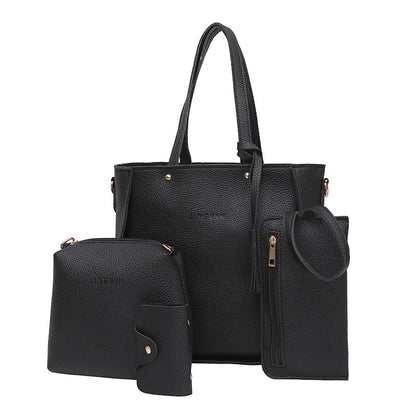 4Pcs/Set Shoulder Bag Large Capacity Crossbody Handbags Enhanced and Reinforced PU Leather Wallet Purse Crossbody Bags for Women