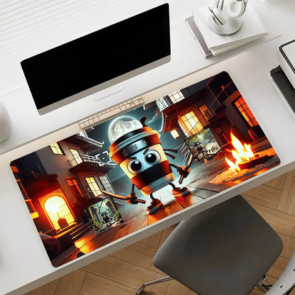 Cartoon Italian Brainrot  Mouse Pad Non-slip Rubber Computer Mat Gamer Balance Decoracion Deskmat Laptop Office Large