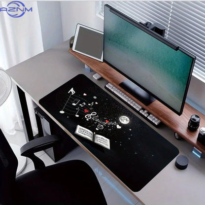 One Cosmic Music Tune Mouse Pad -  cm, a Stylish XXL Extended Desk Mat Featuring a Non-Slip Base, Expertly Sewn Edges, Ideal for
