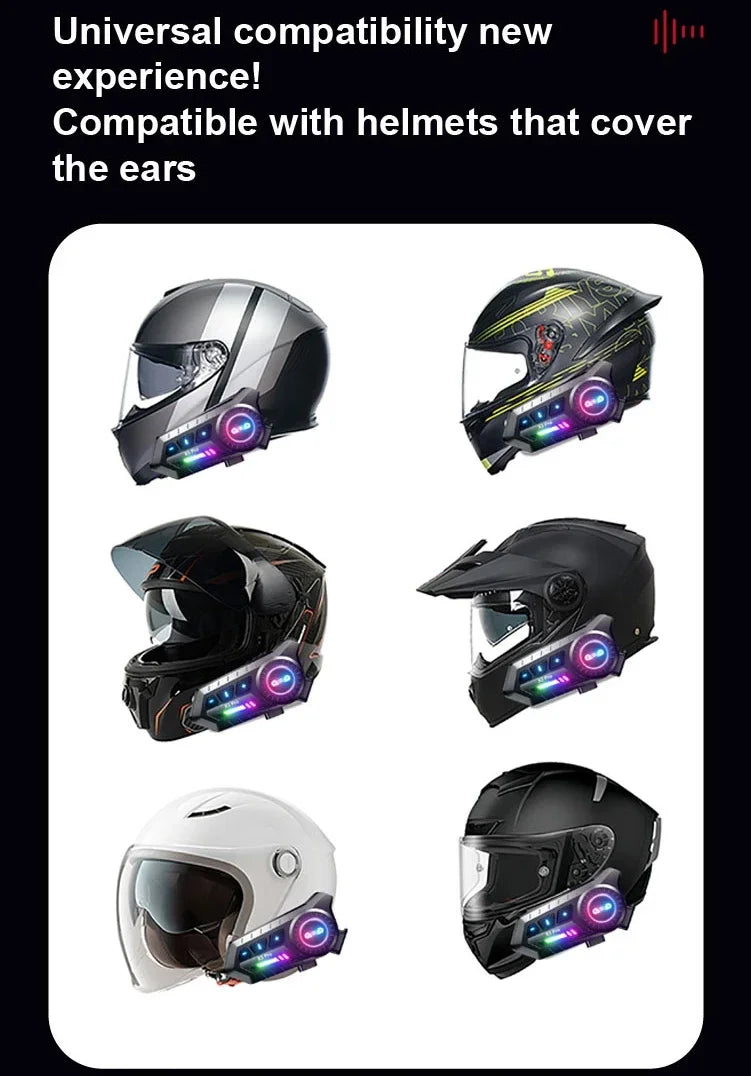 X3 Pro Motorcycle Helmet Bluetooth Headset 2-Riders Intercom 1000M BT6.0 IPX6 Waterproof Voice Assistant NoiseReduction FM Radio