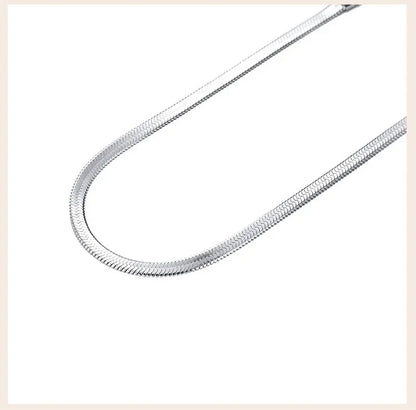 4mm Women Herringbone Necklace, 925 Silver Collarbone Chain Choker Collier Wedding Party Jewelry Gifts