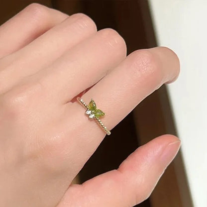 PANJBJ 925 Sterling Silver Golden Flower Rings For Women Drip Glaze Plant Irregular Adjustable Sweet Jewelry Gift Dropshipping