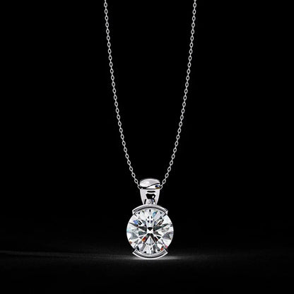 Lnkry Half Bezel 2.0CT Moissanite Necklace For Women Brilliant Lab Created Diamond Pendant Necklaces 2026 Trend Jewelry