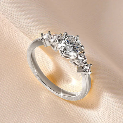 IOGOU 14K Gold Filled 1.0CT 6.5MM D Moissanite Diamond Rings Wedding Engagement Finger Band for Women Exquisite Promise Jewelry