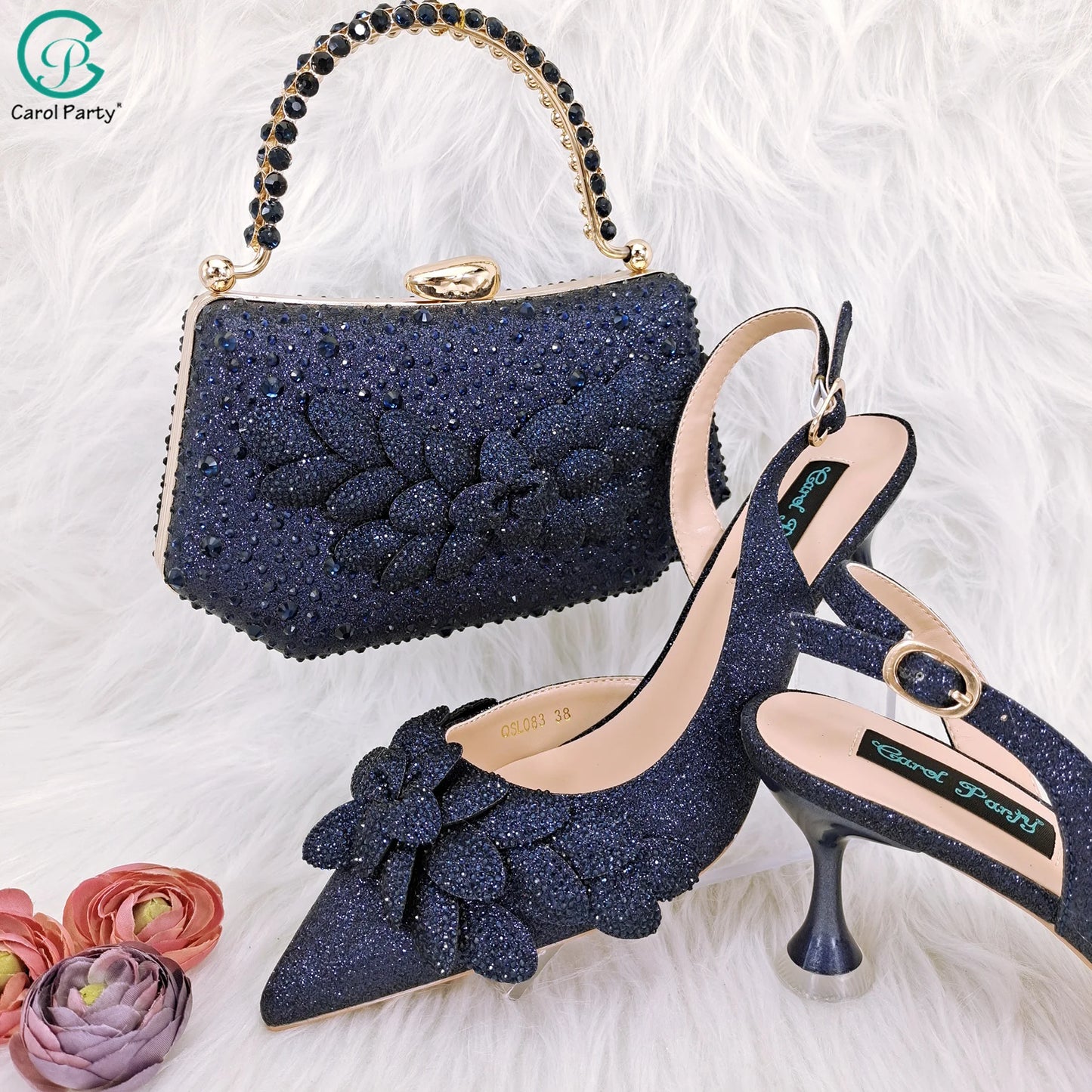 Nigerian Banquet Shoes and Bags African Fashion Peach Ladies Matching Shoes and Bags Pointed Toe High Heels Wedding Party