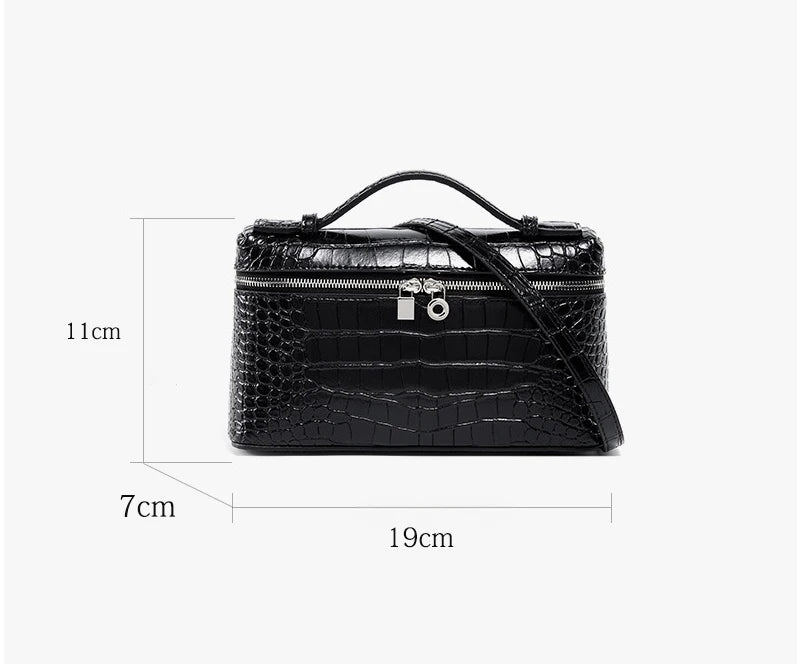 Shoulder Bag Handbag women Luxury Women's Crocodile Embossed Mobile Phone Handbag Brand New LP19 Genuine Leather Mini Small size