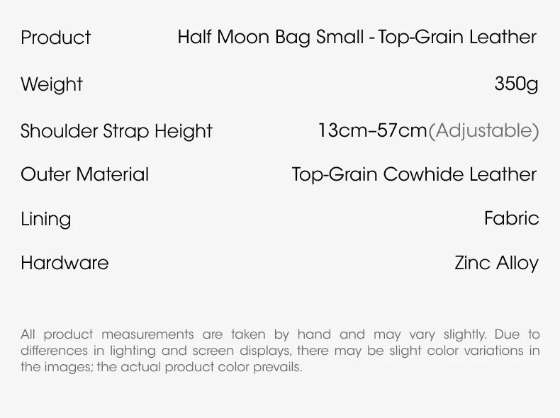 Amazing Song Original Design Half Moon Bag Small Top Grain Leather 2026 New Fashionable Women's Bags