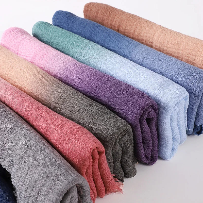 180*90cm Gradient Cotton Linen Women Muslim Hijab Scarf Woman Islamic Arab Shawl Wrap Head Scarves Ready To Wear Headscarf