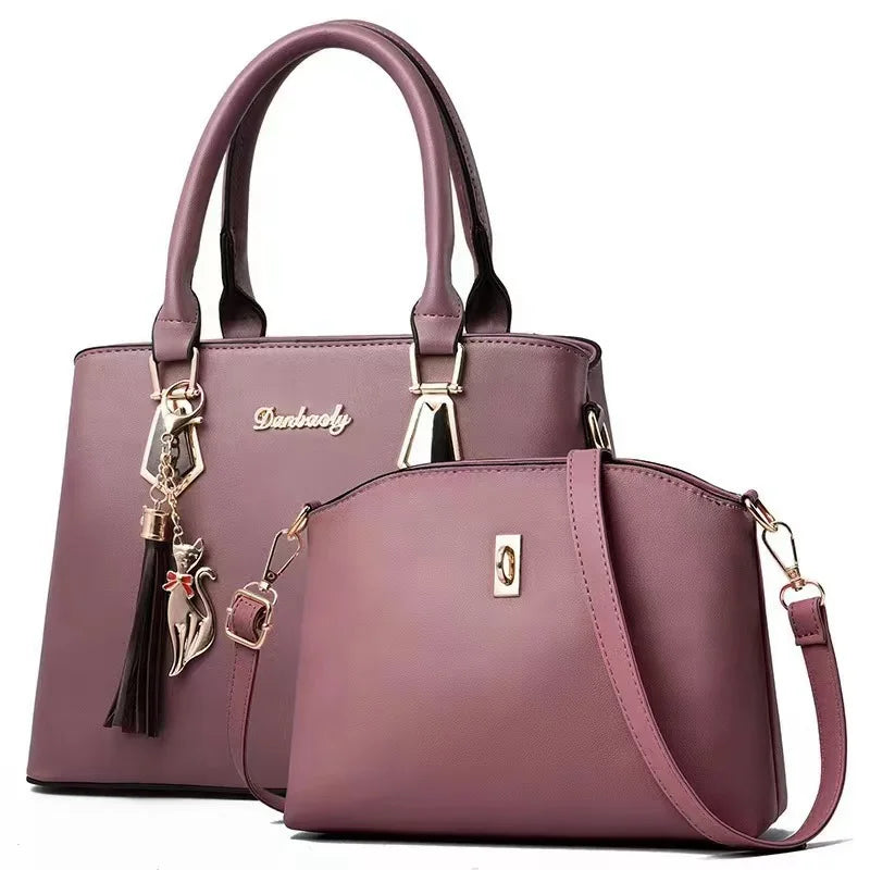 Fashionable women's handbag set, simple shoulder bag, suitable for professional commuting and street photography, versatile