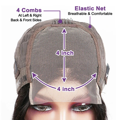 Bob Wig Human Hair 200% Density 13x4 HD Lace Frontal Short Straight Lace Front Bob Wigs For Black Women Human Hair Pre Plucked