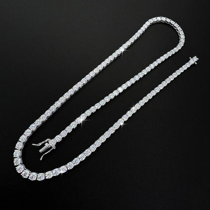 Moissanite Tennis Necklace Women Luxury Anniversary Wedding Bridal Gift for Wife 3/4/5MM D VVS1 S925 Sterling Silver