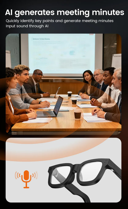 E02C Smart Glasses HD Photo Video Record OpenAI Real-time Translation Touch Photochromic Lenses Bluetooth Call Music Glasses