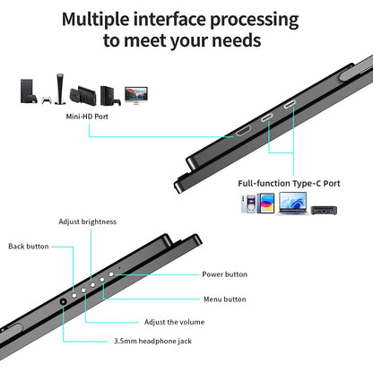 Sibolan 24.5" 2.5K Touchscreen Portable Monitor 165Hz 100% sRGB 400nit Metal Body Gaming Laptop Display Extender For Win & Mac