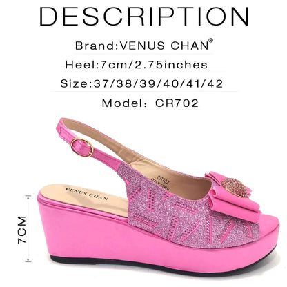 Sandals Woman Summer 2024 New Arrival Specially Designed Black African Women's Round Toe High Heels Suitable for Wedding Party
