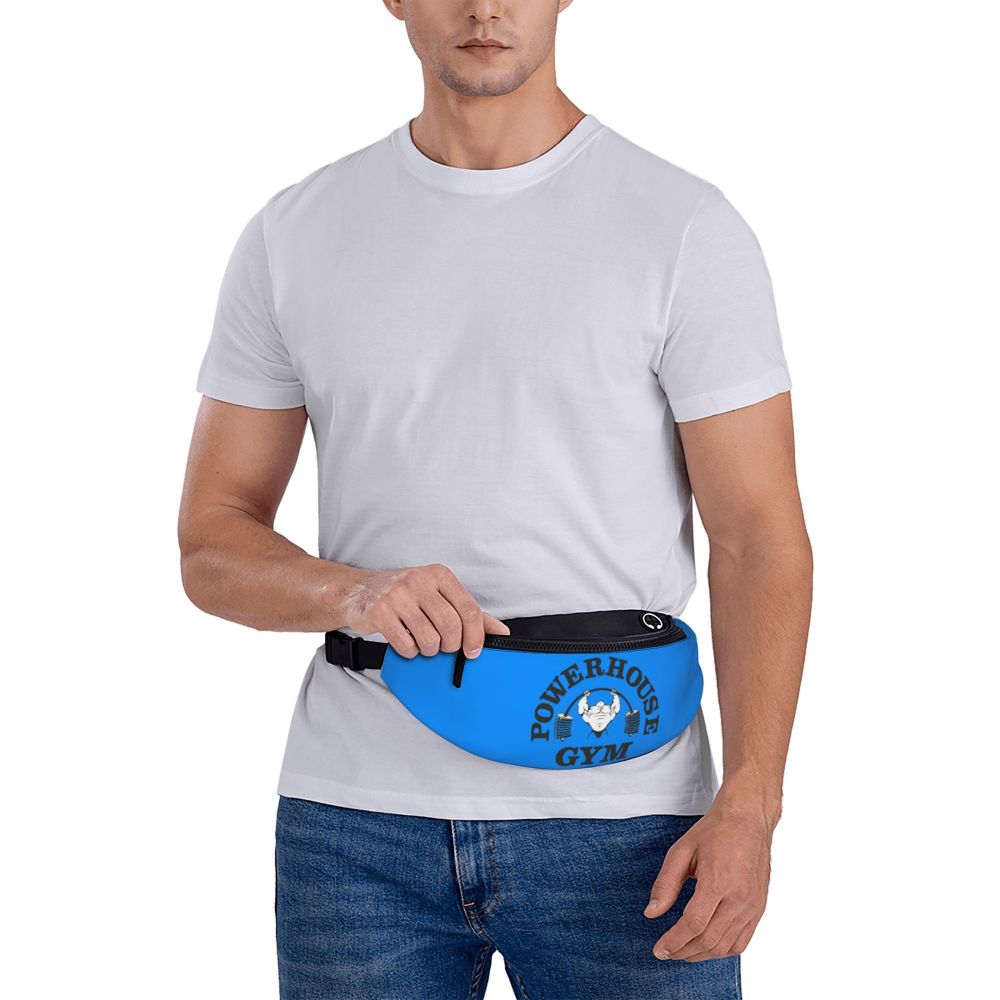 Powerhouse Gym Fanny Bag Custom Bodybuilders Fitness Crossbody Waist Pack Men Women Cycling Camping Phone Money Pouch