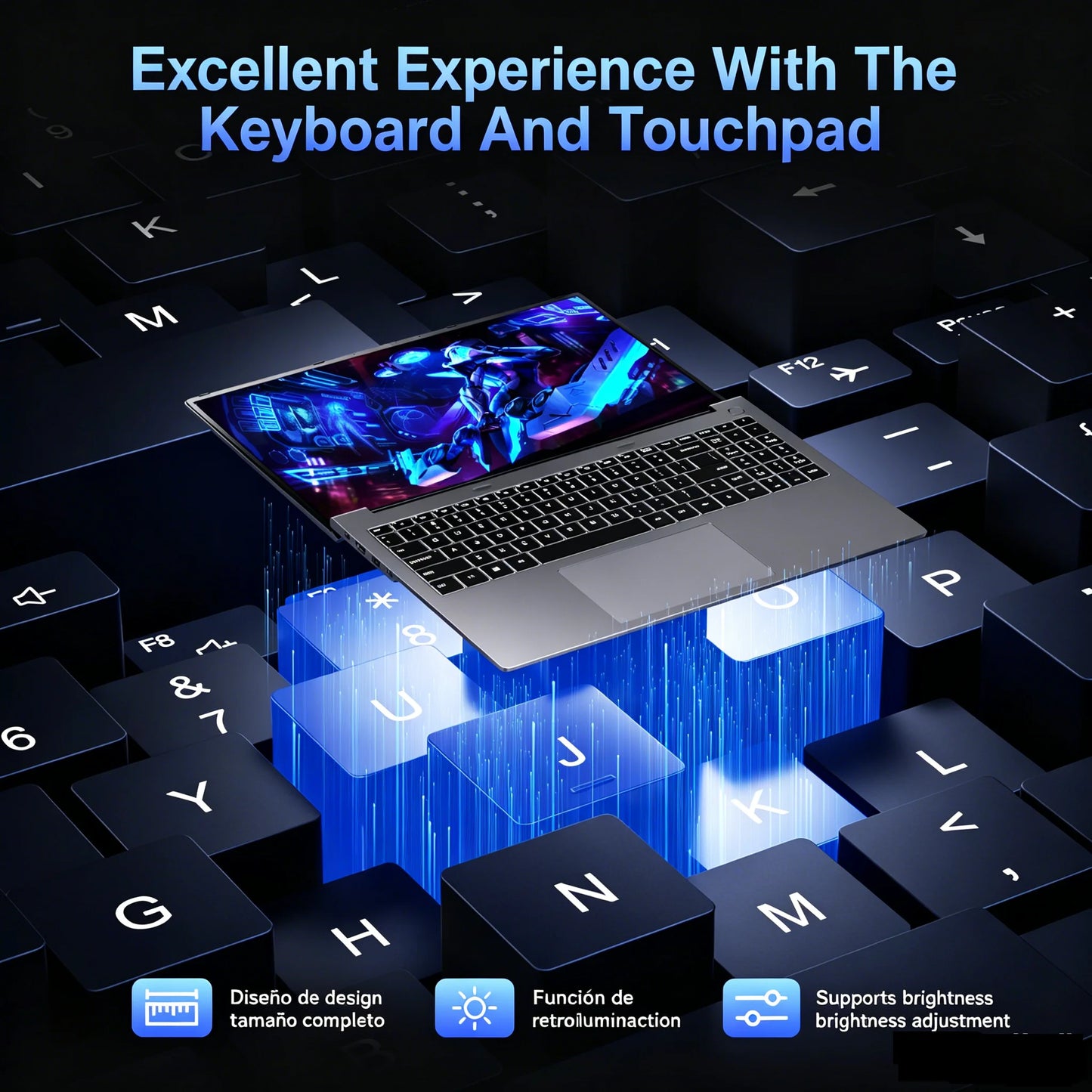 NIPOGI 16" FHD Laptop AMD Ryzen 9 6900HX Laptop 16GB LPDDR5 RAM 512GB SSD Backlit Keyboard Full-Featured Office Gamin Notebook