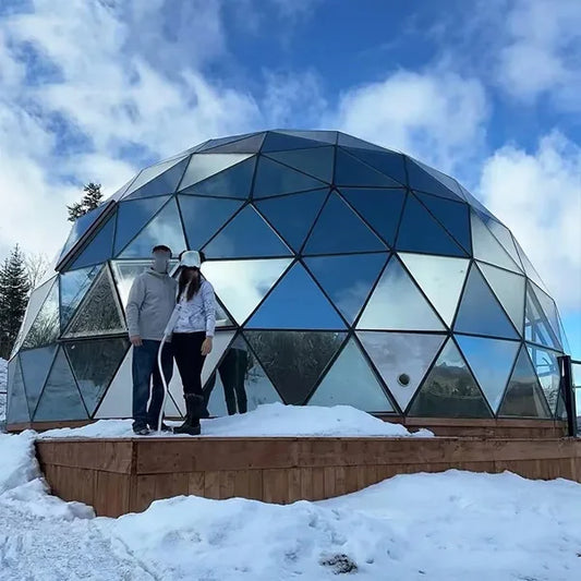 Outdoor Semi-Dome Igloo Camping Tent - Geodesic Dome Glass Sphere Tent Bubble House