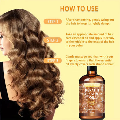 Hair Care Essential Oil, Repairs Hair Roots, Fills Cuticles and Pores, Deeply Nourishes and Locks in Moisture, Moisturizes Dry Hair