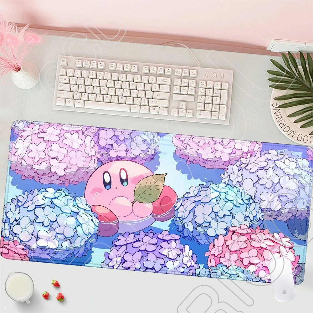 HD Printing Mouse Pad Laptop Extended protective Pad Computer Game Mousepad Cartoon K-Kirby PC Accessories Keyboard XXL Desk mat