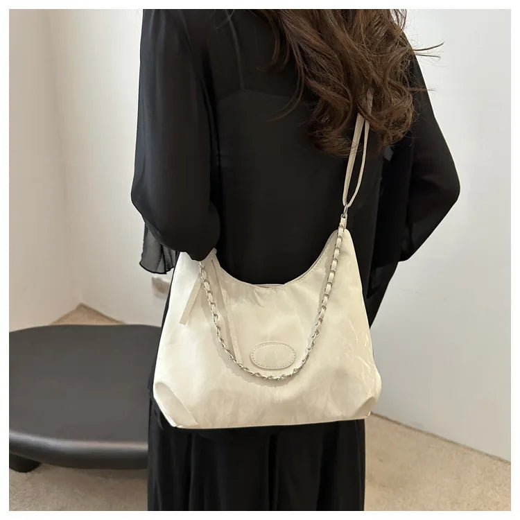 New Summer Chain Commuting Bag, Casual Student Soft Face Large Capacity Bag for Women, Fashion Single Shoulder Crossbody Bags