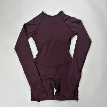 2026 DF‑Impact Women Stretch Long‑Sleeve Backless Yoga Jumpsuit, Slim‑Fit One‑Piece Bodysuit Gym Workout Fitness Suit
