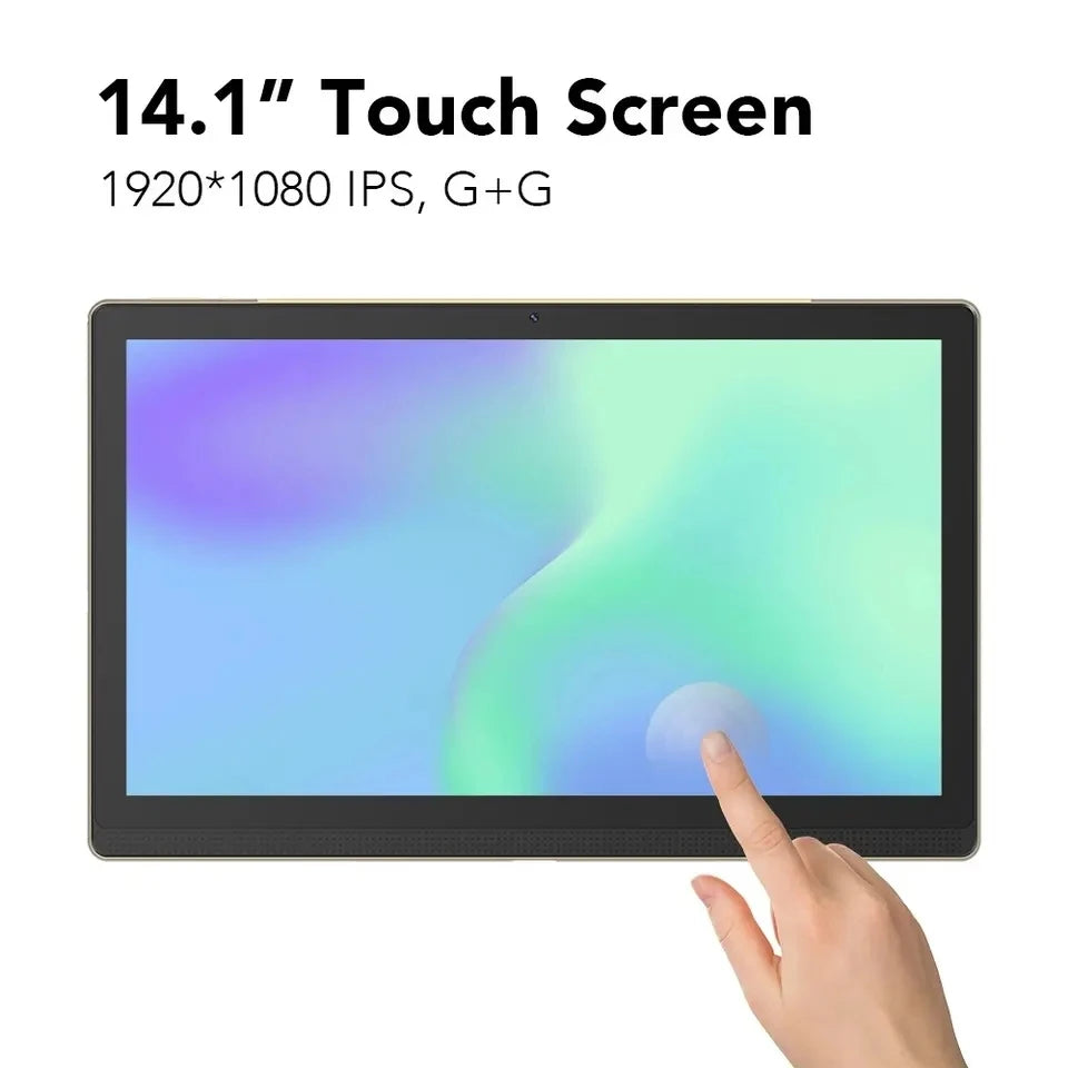Global Version 14 Inch 1920x1080 IPS Big Screen Tablet PC Camera 12GB +256GB Android 14 планшет 2 IN 1 Tablets Android Laptop