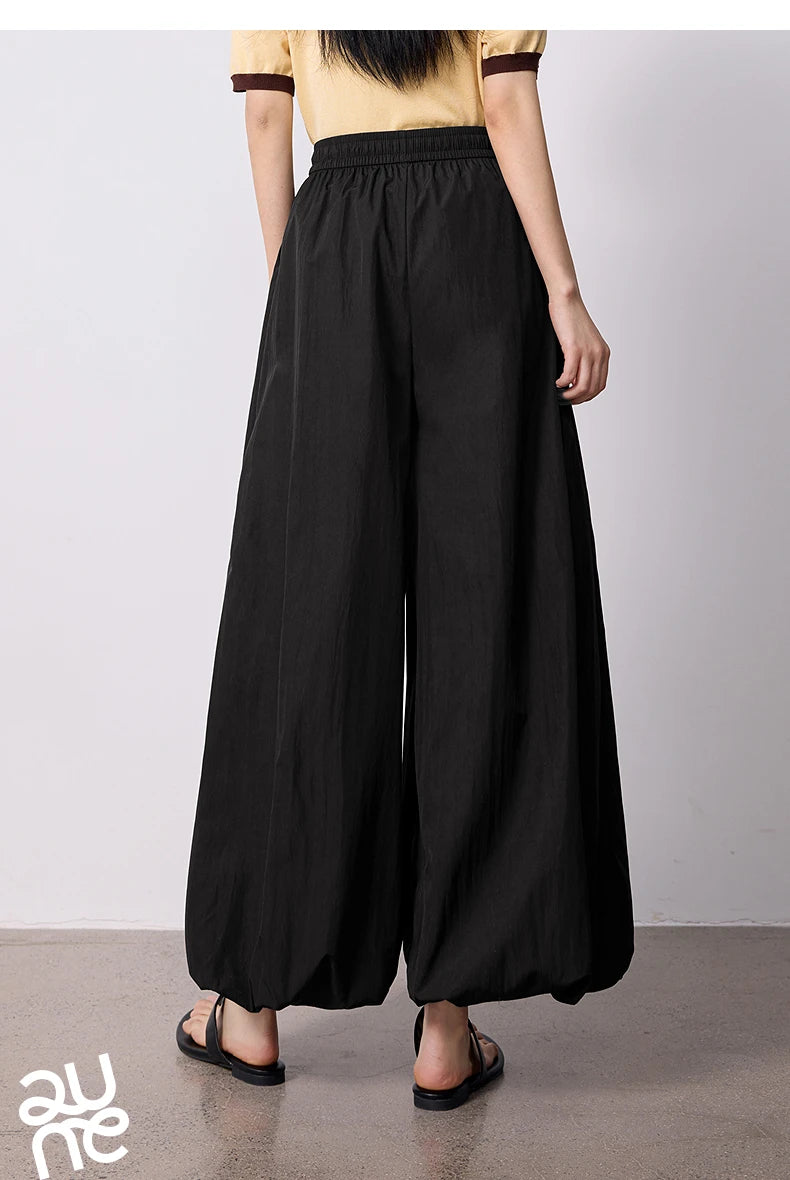 TOYOUTH Women's Wrinkle-Resistant Wide Leg Pants 2026 Summer New Straight Cut Bud Trousers, Travel Friendly