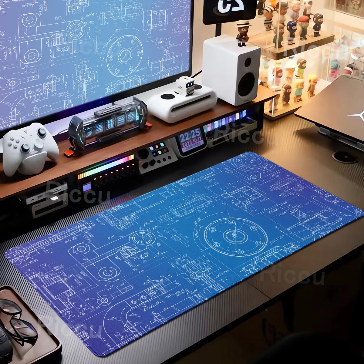 Engineer Mechanical Drawing Mousepad Black Large Mouse Pad HD XXL Minimalism Mousemat Rubber Carpet Desk Mat PC Gaming Accessory