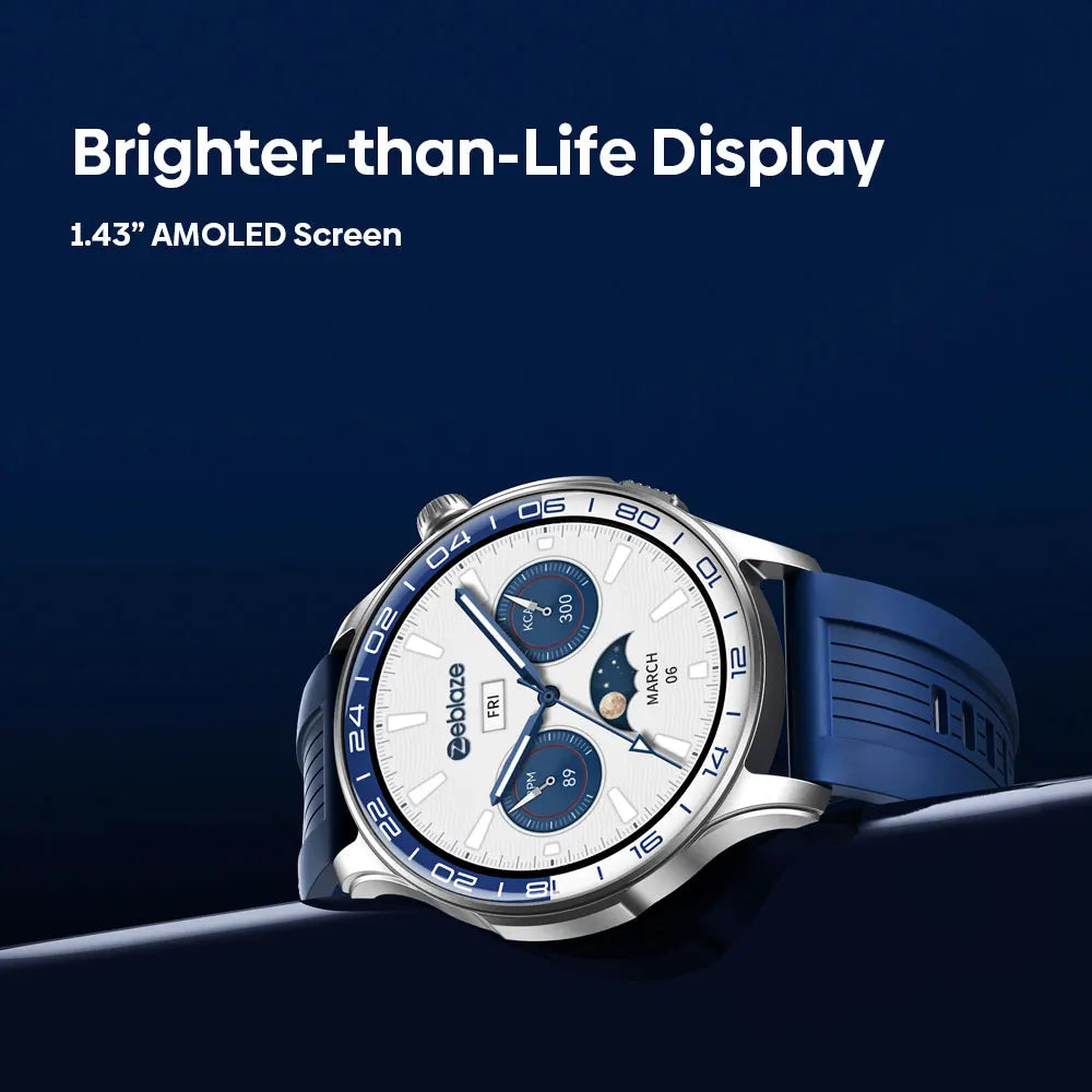 New Zeblaze Btalk 4 Pro Voice Calling Smart Watch 1.43''AMOLED Display Screen Heart Rate Fitness & Wellness Smartwatch For Men