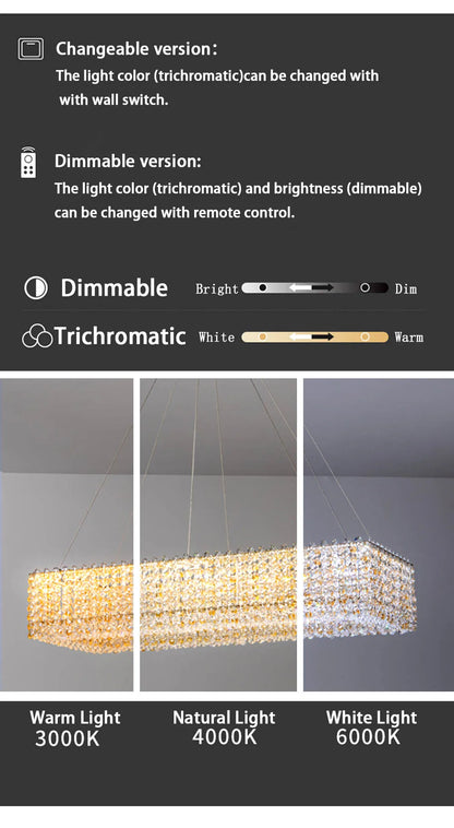 Champagne Crystal Waterfall Bead Modern Ceiling Lights LED Lamps Lighting Fixture for Living Room Lustres Home Decor Lampara