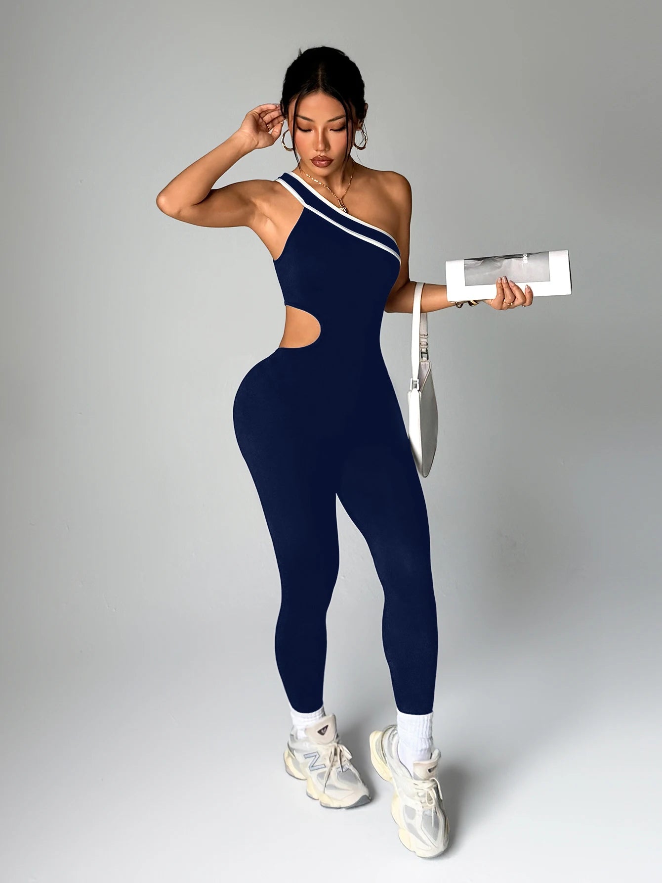 Women Seamless Yoga Jumpsuit Workout Bodysuit Tummy Control Butt-Lifting Gym Clothes Sleek Sportswear Striped Athletic Outfit