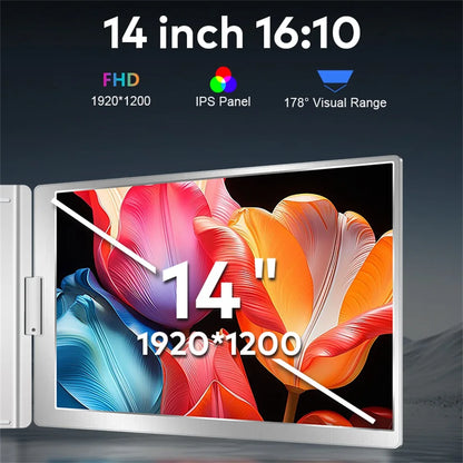 Dual Screen Display Extended Portable Monitor FHD Notebook Sub Screen Triple Screen Extender Compatible with All PC Rospider