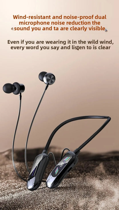 Wireless Magnetic Sport Neckband Bluetooth 5.4 Neck-hanging TWS Headphones Music Earphones With Mic Stereo For All Smartphones