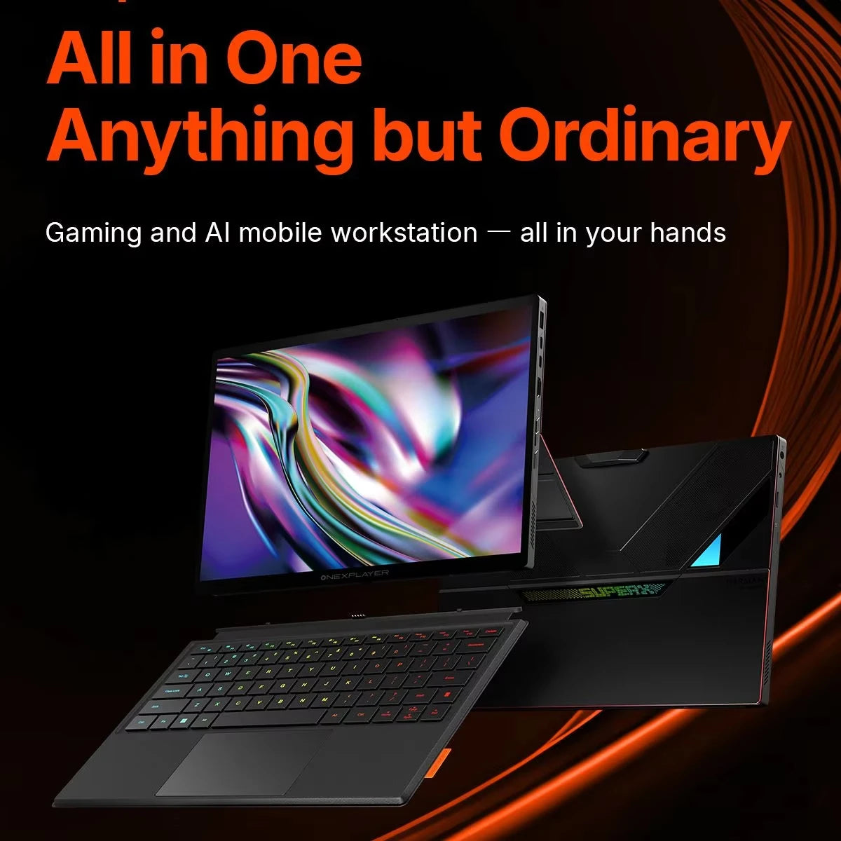 OneXPlayer Super X Gaming Laptop AMD Ryzen AI Max+395 14-inch 2.8K 60/120Hz AMOLED Tablet Windows 11 Fingerprint Unlock WIFI 7
