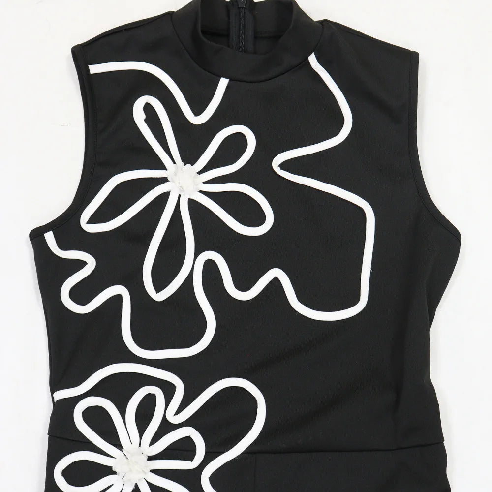 HBLL New Women Flower Design Sleeveless Tank Jumpsuits 2026 Summer Street Birthday Sexy Party Outfits One Piece Suit Rompers