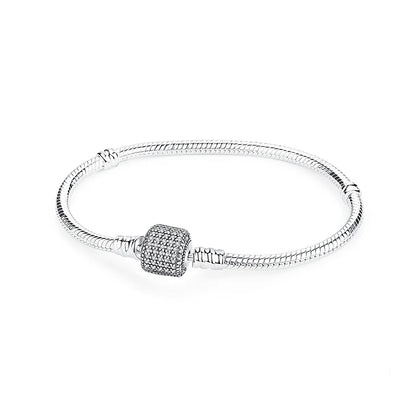 925 Sterling Silver Bracelets Bangles Original Love Heart Clasp Charms Beads Snake Chain Luxury DIY Jewelry For Women Gift