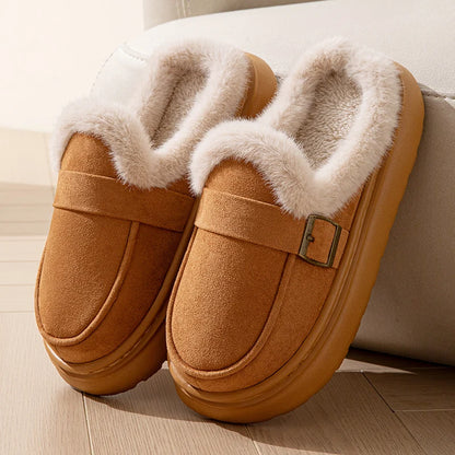 Casual Women's Home Slippers Winter Plush Luxury Designer Woman Shoes Indoor Fluffy Platform Fuzzy Fur Slides Elegant Flats Warm