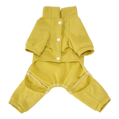 Breathable Cotton Dog Jumpsuit, Striped Puppy Tracksuit with D-Ring, Soft Pet Pajamas for Small Dogs 2026 New Chihuahua Apparel