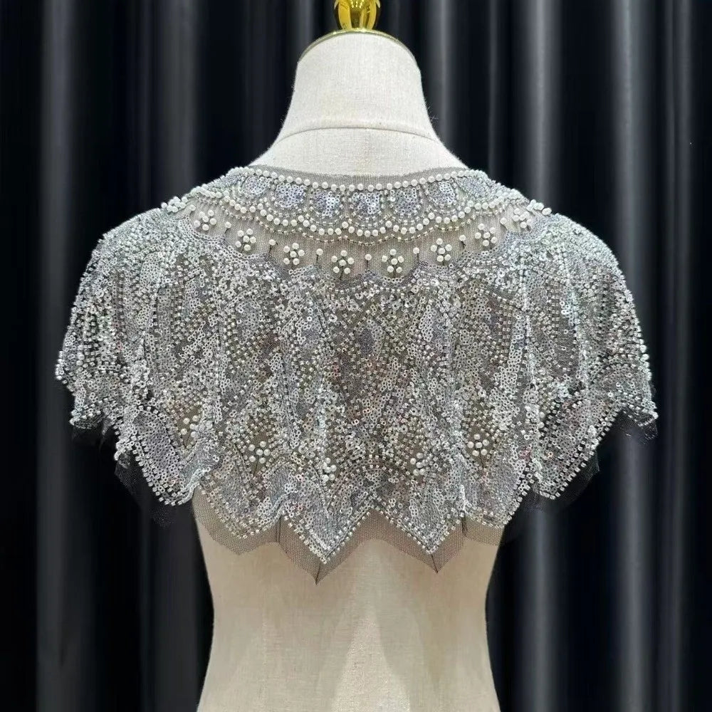 Vintage Sequin Embellished Flapper Shawl Beaded 1920s Sequin Shoulder Shawl Short Outerwear Women