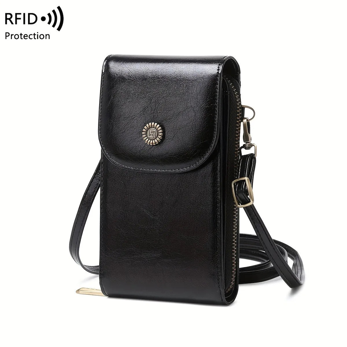 RFID Blocking Crossbody Phone Wallet Soft Leather Wallets Vintage Cell Phone Purse Versatile Female Shoulder Bags Women Handbag