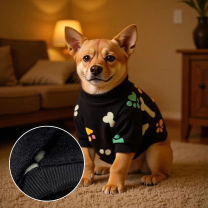Dog Bone Flannel Dogs Clothes Winter Warm Sweater Pet Clothing Golden Retriever Dog Coats Sweatshirt Pets Puppy Pullover Vest