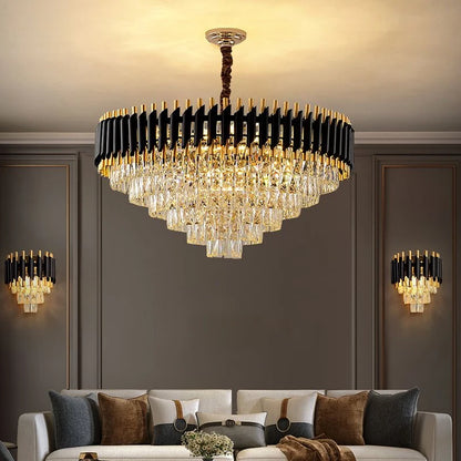 Luxury Crystal Pendant Lamp Modern Villa Living Room Lights Lustre Home Interior Decoration Dining Table Loft Ceiling Chandelier