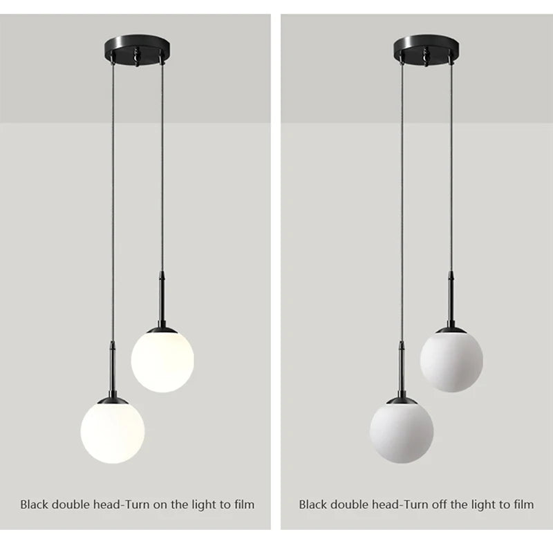 Glass Ball Led Pendant Lamp Modern Fixtures Chandelier Lights for Dining Room Indoor Hotel Lobby Home Decor Stairs Hanging Lamp