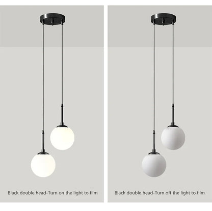 Glass Ball Led Pendant Lamp Modern Fixtures Chandelier Lights for Dining Room Indoor Hotel Lobby Home Decor Stairs Hanging Lamp