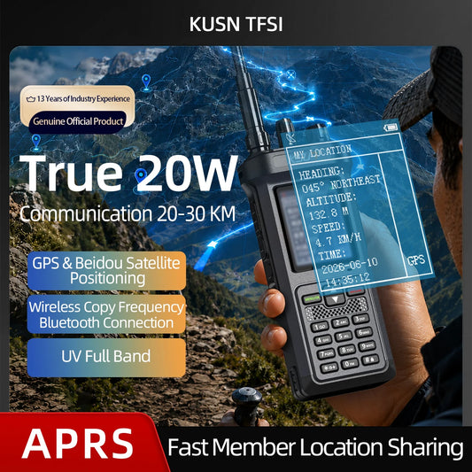 KSUN Multi Band Walkie Talkie for Bluetooth Programming Dual PTT dual-frequency monitoring 80dB high volume + AI noise reduction