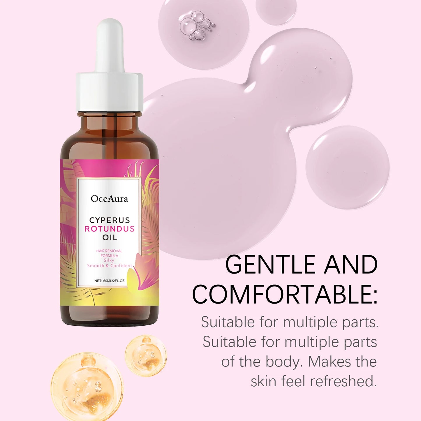 OceAura Cyperus Rotundus Oil for Hair Removal Soft Smooth Skin Care Deep Hydration Anti Hair Growth Inhibition After Shave Oil