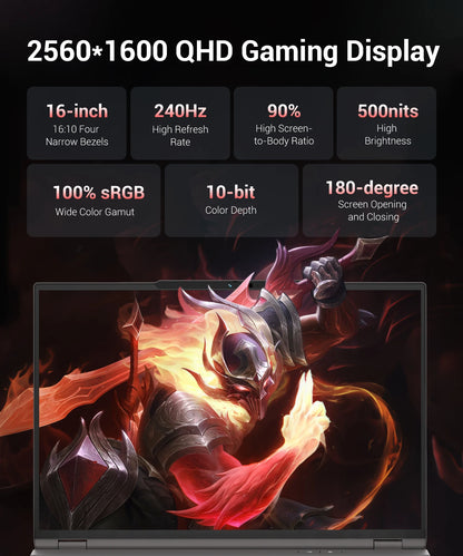 FIREBAT Huan 16 Pro AMD Ryzen 7 H 255 RTX 5060 DDR5 16GB RAM 512GB SSD WiFi6 BT5.3 16inch 2.5K 240Hz Screen gaming laptop