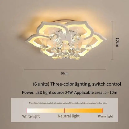 Modern Crystal Creative Ceiling Lamp Luxury Chandelier for Living Room Bedroom Kitchen Foyer LED Indoor Lighting Luster Fixture
