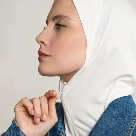 Modal instant Hijabs Cap Muslim With Zipper Soft Inner Cap Fashion With Neck Collar Headscarf Hat Women Islam Ramadan Turban Cap