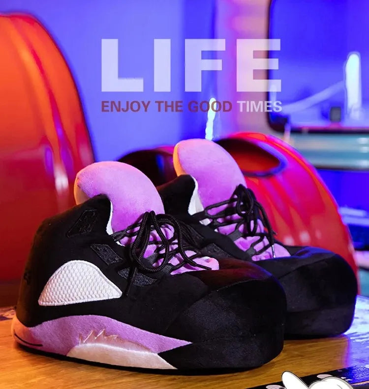 Fashionable High-top house Slippers, soft fluffy as clouds,Warm anti-slip winter slipper with thick soles for men women children